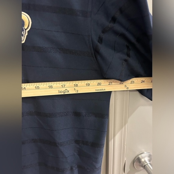 Antigua Polo Shirt Men’s Large Football Rams Short Sleeve Navy Blue Stripes - Picture 9 of 9